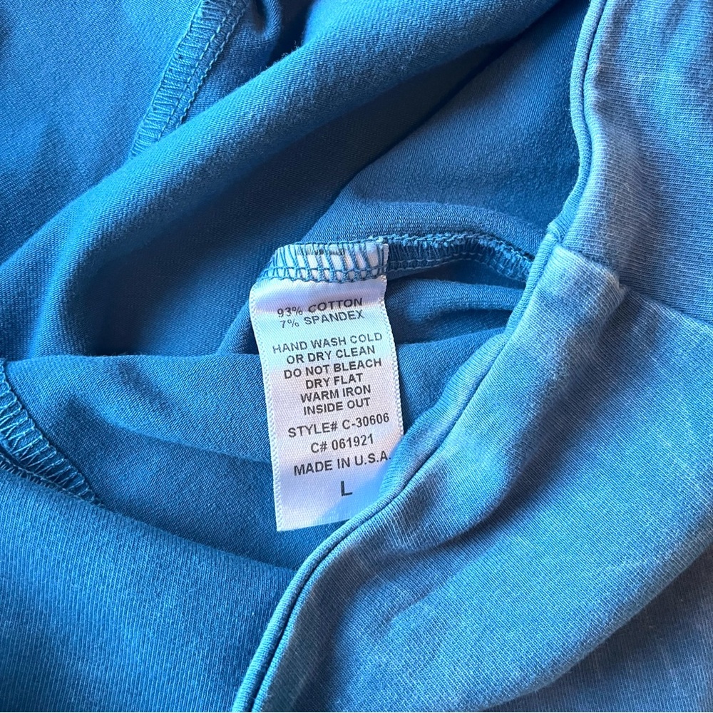Chatoyant Women’s Mineral Wash Flare Leggings Size L Bottoms Slits Blue - Picture 7 of 7